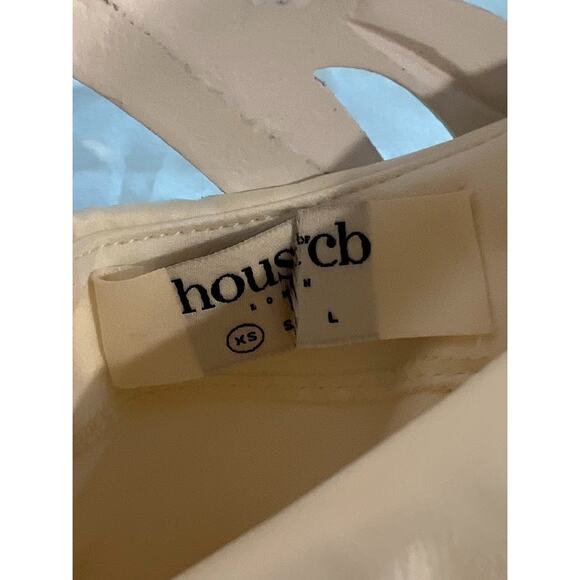 House of CB Carlyn Ivory Satin Balloon Sleeve Mini Dress Size XS Extra Small - Picture 7 of 10